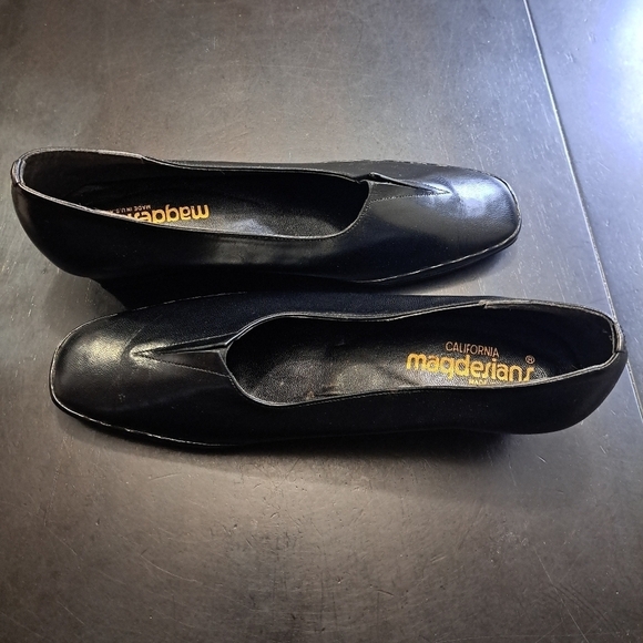 Vintage California Magdesians Black Nappa Leather Pump    Size 10 - Picture 7 of 10
